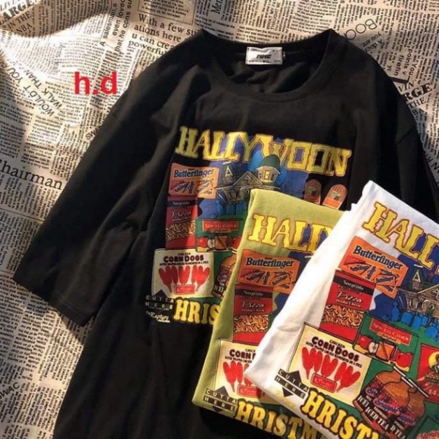 Áo thun tay lỡ - áo phông in HaLLy chất cotton-Thời trang-Phong cách trẻ