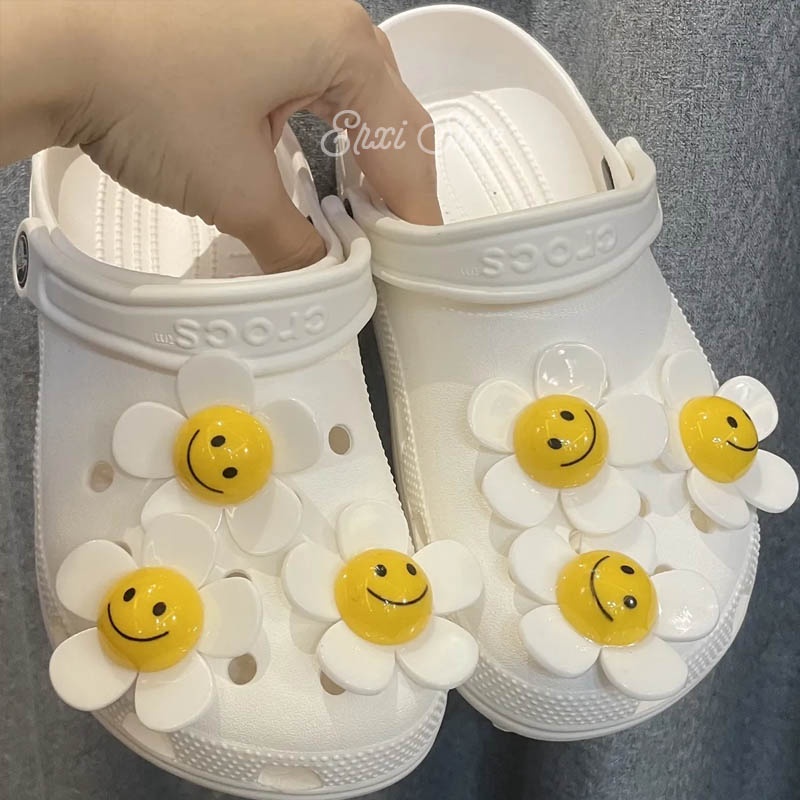 Phụ Kiện Khóa Trang Trí Giày Hình Hoa Hướng Dương Cười DIY