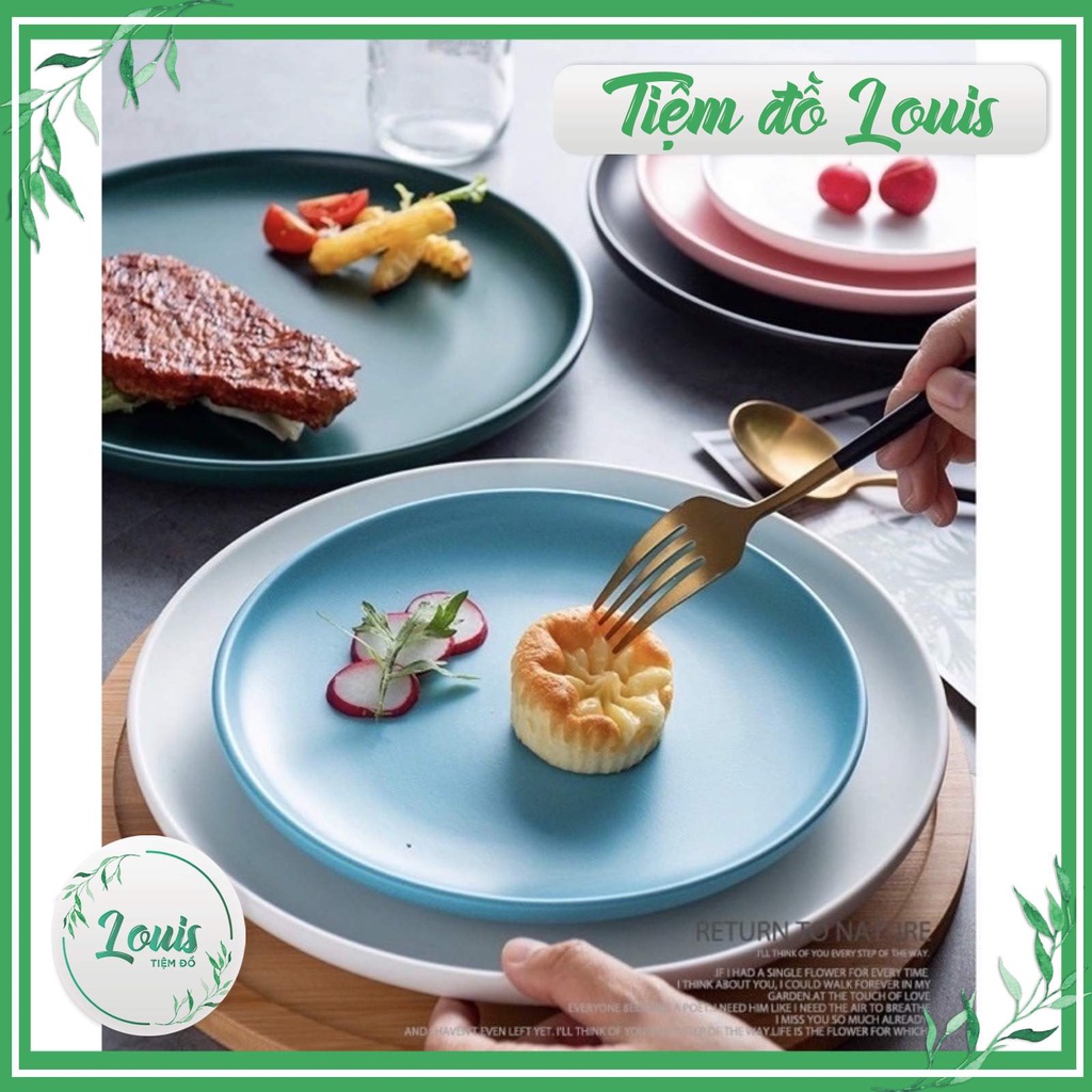 Đĩa sứ tròn sâu lòng 20cm trang trí món ăn, decor phong cách Bắc Âu