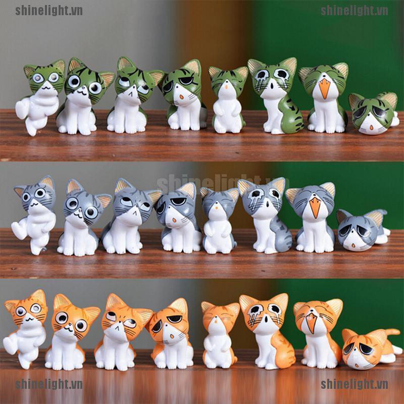 Tượng Mèo mini Bằng Nhựa Dễ Thương Dùng Trang Trí