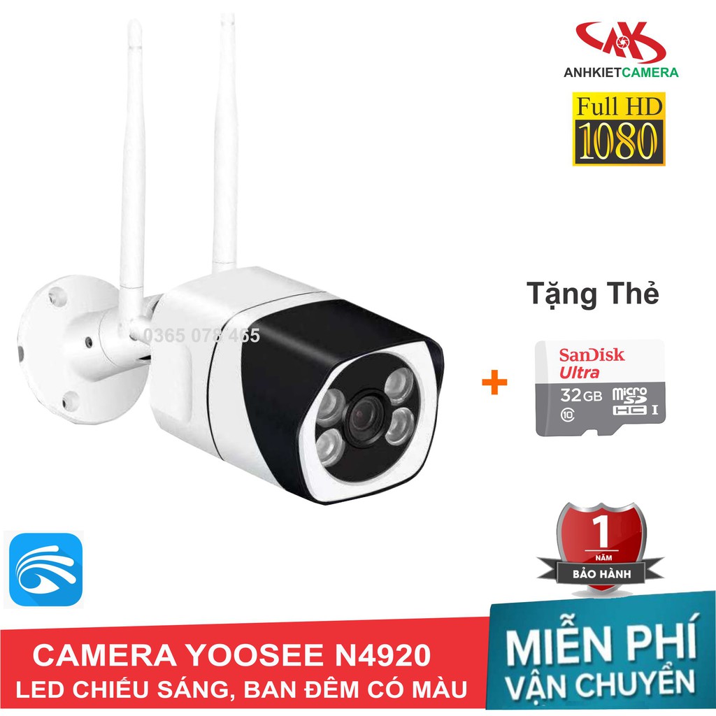 Camera Yoosee Giám Sát Ngoài Trời 2.0mpx N4920 Kèm Thẻ Nhớ FPT 32GB