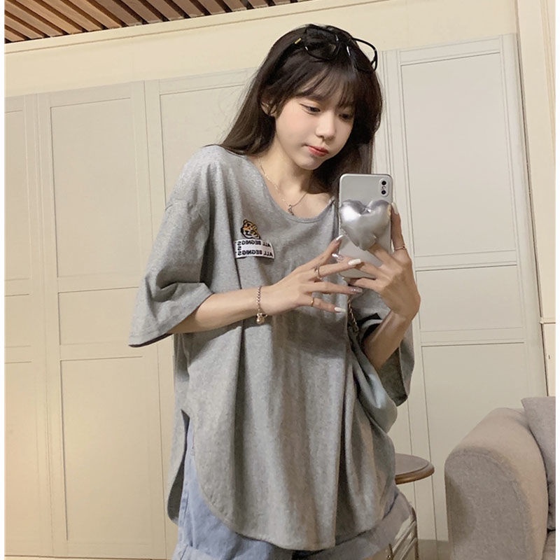 Áo Thun Ngắn Tay Thêu Họa Tiết Hổ Thời Trang Mùa Hè Hàn Quốc 2022 Dành Cho Nữ