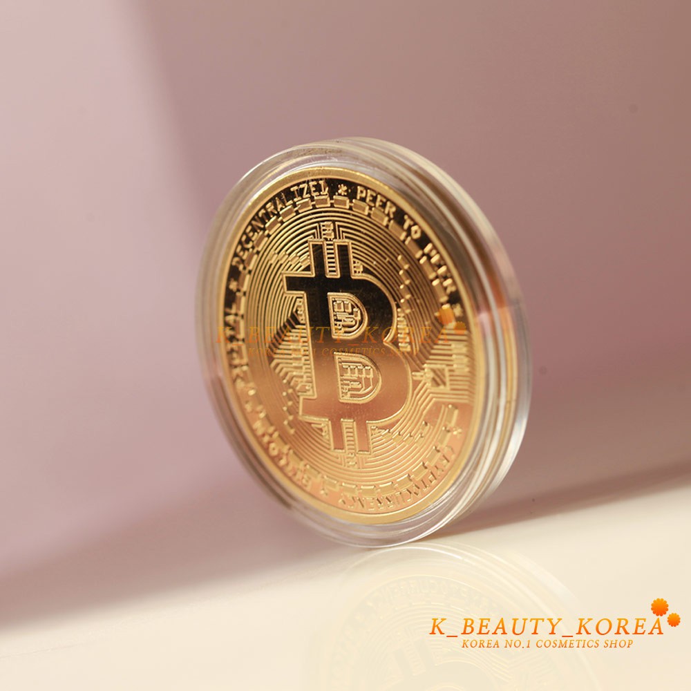 Đồng Tiền Bitcoin Mạ Vàng 24k