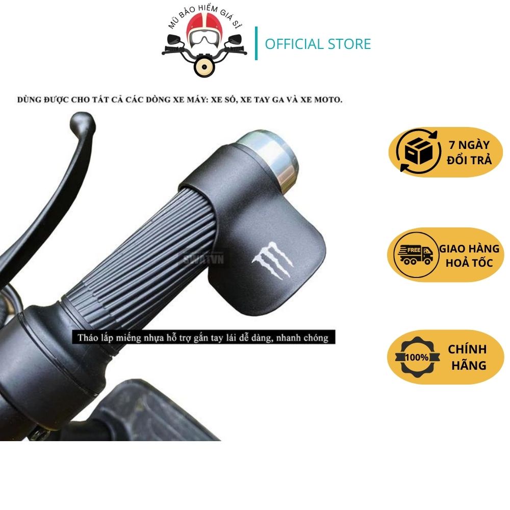 Trợ lực tay ga Xe Máy giúp cho các biker, tài xế chạy honda lên ga được nhẹ nhàng - đen monster