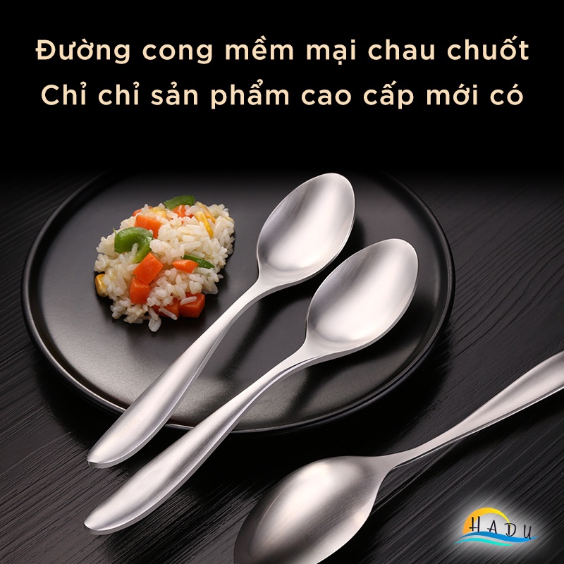 Thìa Muỗng Inox Cán Dài 304 Cao Cấp Ăn Phở Đạt Chất Lượng Đức SSGP