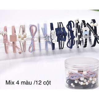 Bộ 12 thun cột tóc kiểu phong cách Hàn Quốc Cao Cấp