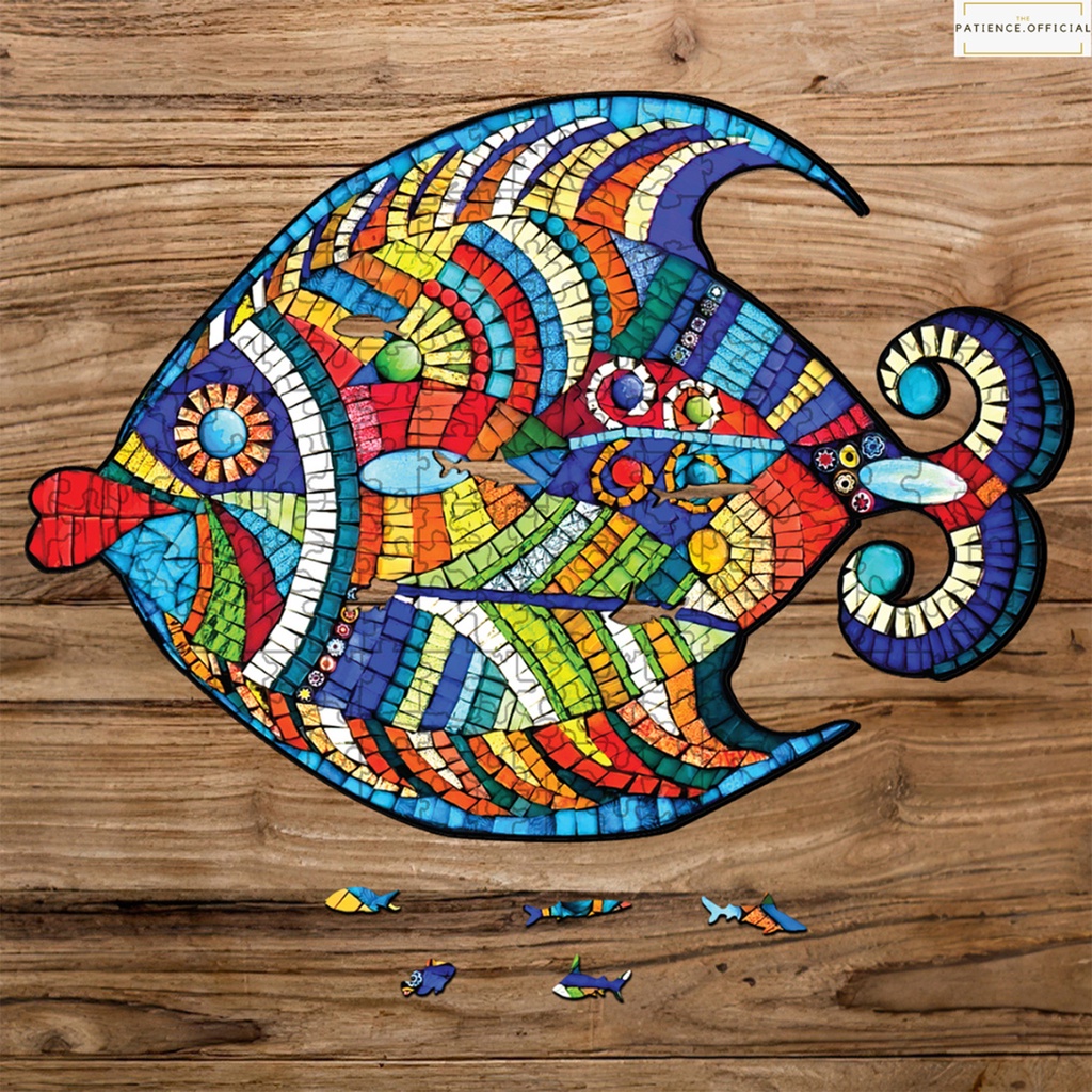 Tranh ghép hình gỗ 3D puzzle - Bộ đồ chơi xếp hình - Con cá sắc màu Tặng hộp đựng cao cấp - colorful fish