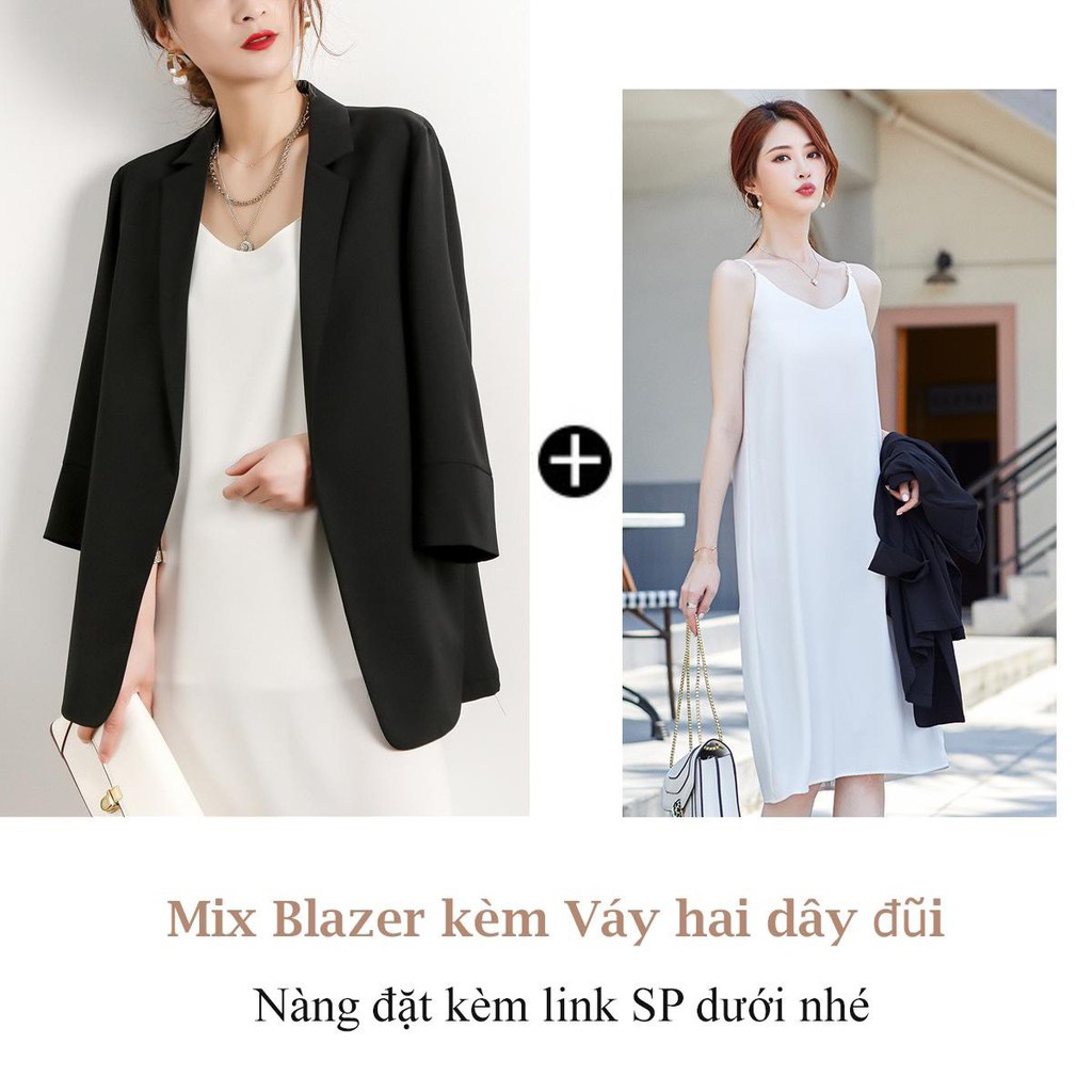 Váy hai dây đũi Hàn siêu mát dáng suông phong cách trẻ trung