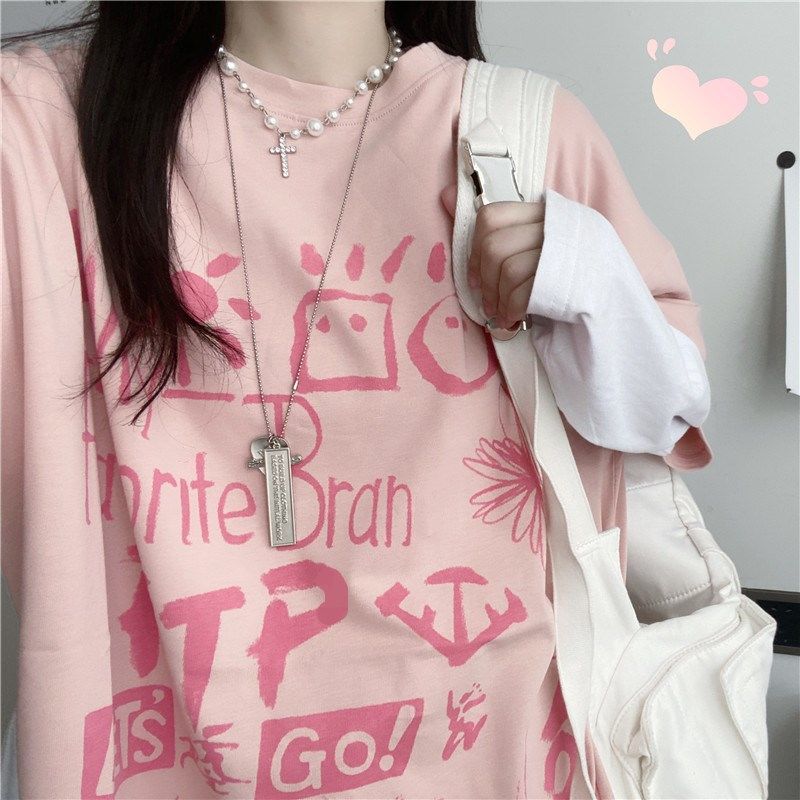 Áo Thun Nữ Tay Dài Giả Hai Lớp Phong Cách Hàn Quốc