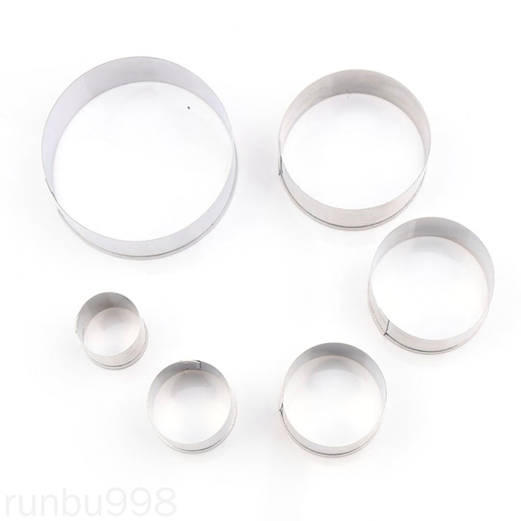 Bộ 6 Khuôn Cắt Bánh / Đất Sét / Sét Hình Tròn Diy Runbu998