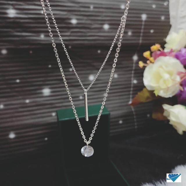 Dây chuyền nữ bạc đẹp mẫu mới 2 tầng trẻ trung sang trọng  - Kho sỉ bạc Nhất Linh
