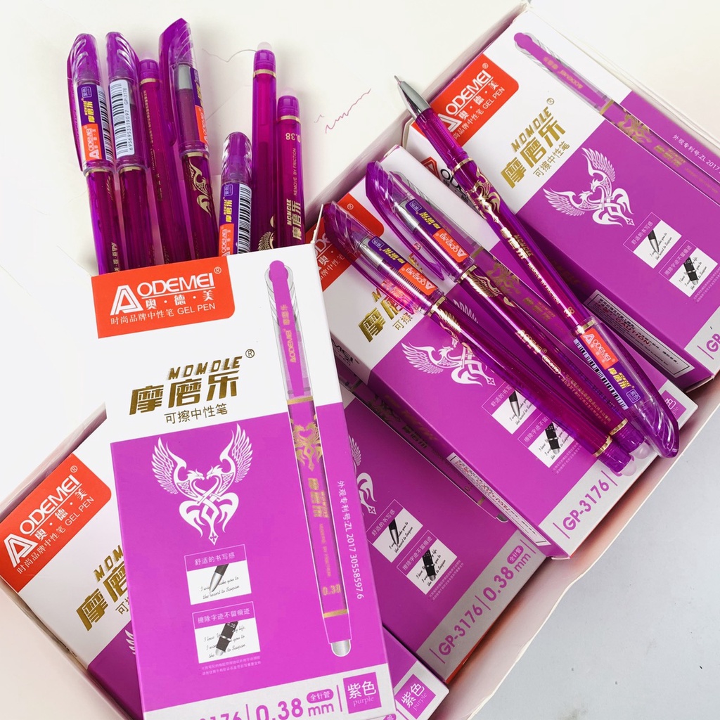 Bút bi xóa được 12c/hộp 3 mầu xanh đen tím