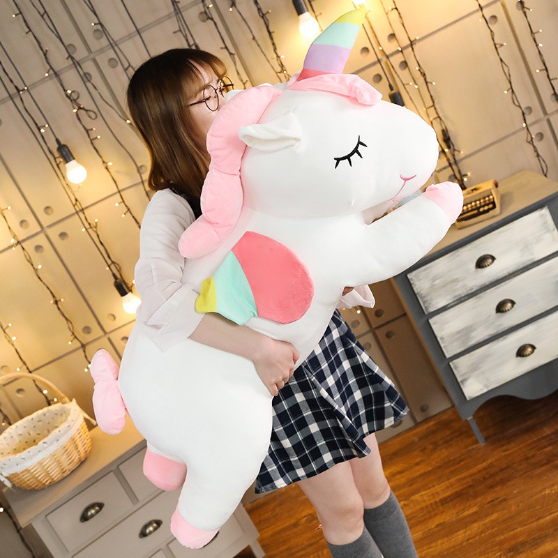 THÚ NHỒI BÔNG NGỰA KÌ LÂN UNICORN NẰM FULL SIZE FULL MẪU (30CM--->100CM)