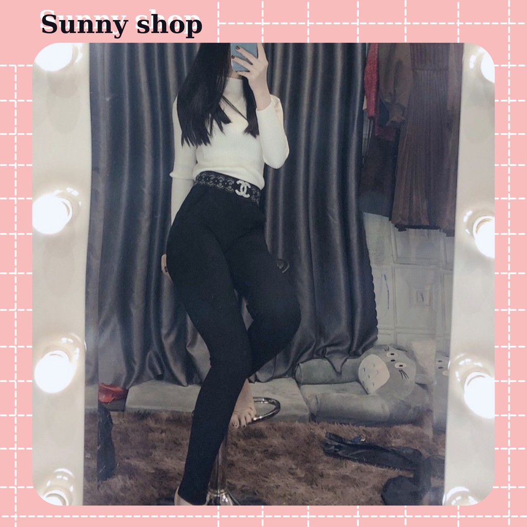 Quần legging nữ ⚡ RẺ VÔ ĐỊCH ⚡ Quần cạp cao gen bụng, đính đá sang trọng, chất vải 100% cotton Hàn quốc