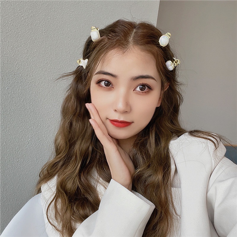 Kẹp Tóc Hình Ngôi Sao Năm Cánh Đính Ngọc Trai Dễ Thương 2022