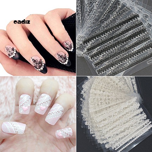 [Hàng mới về] Set 30 tờ sticker dán móng tay họa tiết ren 3D thời trang chất lượng cao