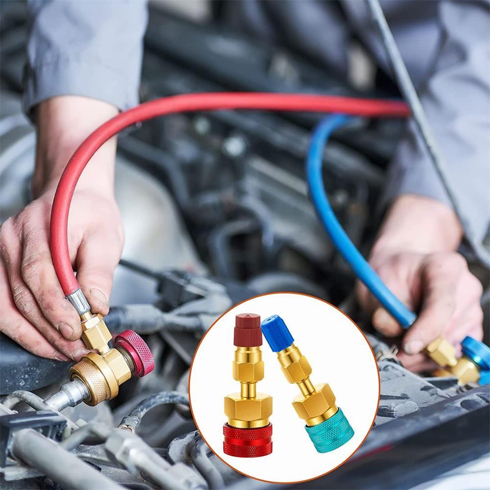 Cặp Phụ Kiện Nối Nhanh Bằng Hợp Kim Nhôm Cho Máy Điều Hòa Xe Hơi R1234YF