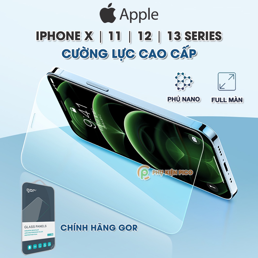 Kính cường lực Iphone 13 Pro Max / 12 Mini / 11 Pro / Iphone Xs Max chính hãng GOR Ruby - Dán màn hình Iphone 13