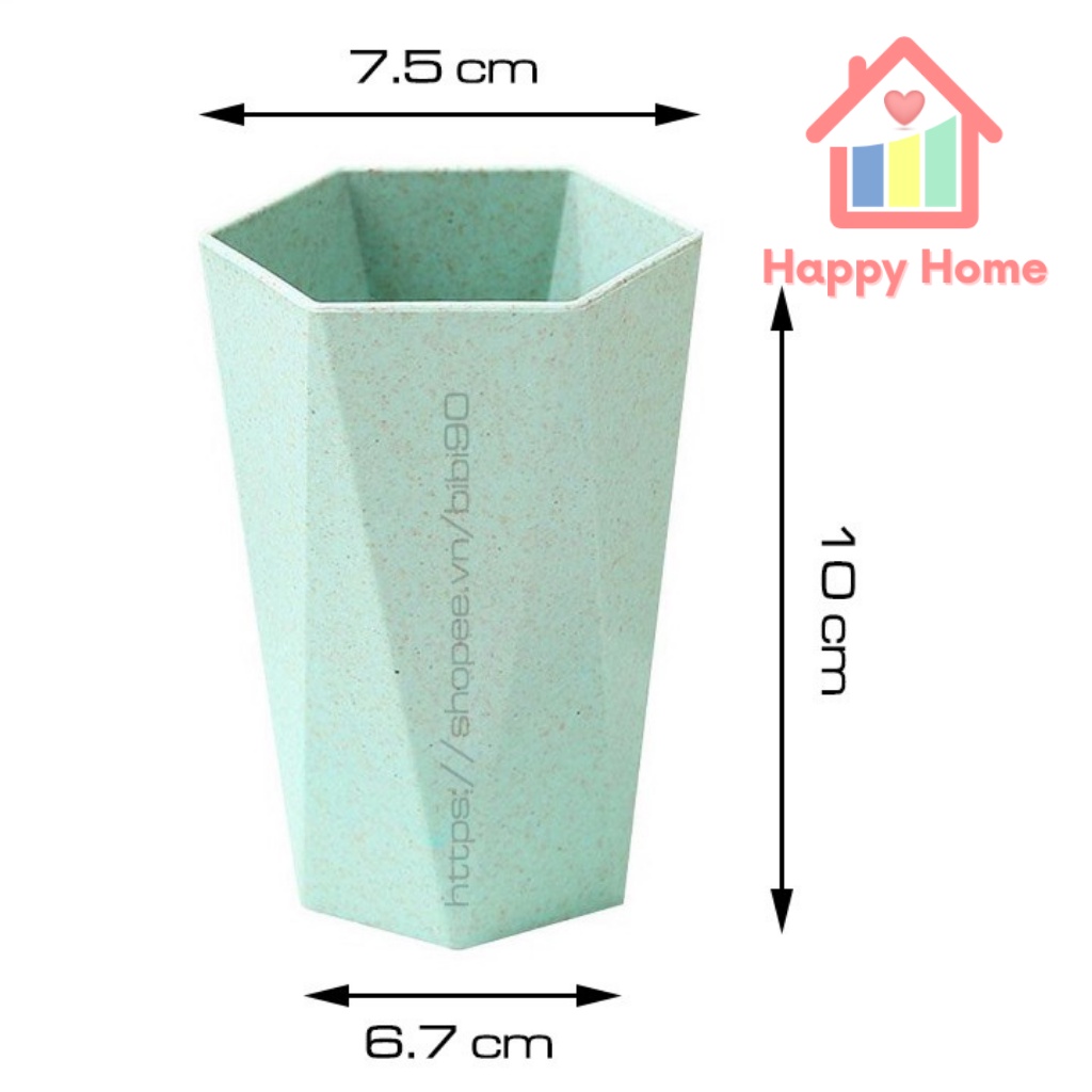 Cốc đánh răng, ly uống nước cho bé bằng nhựa lúa mạch Happy Home