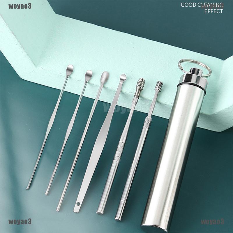 Bộ 7 Dụng Cụ Lấy Ráy Tai Hình Xoắn Ốc Bằng Inox Chuyên Dùng