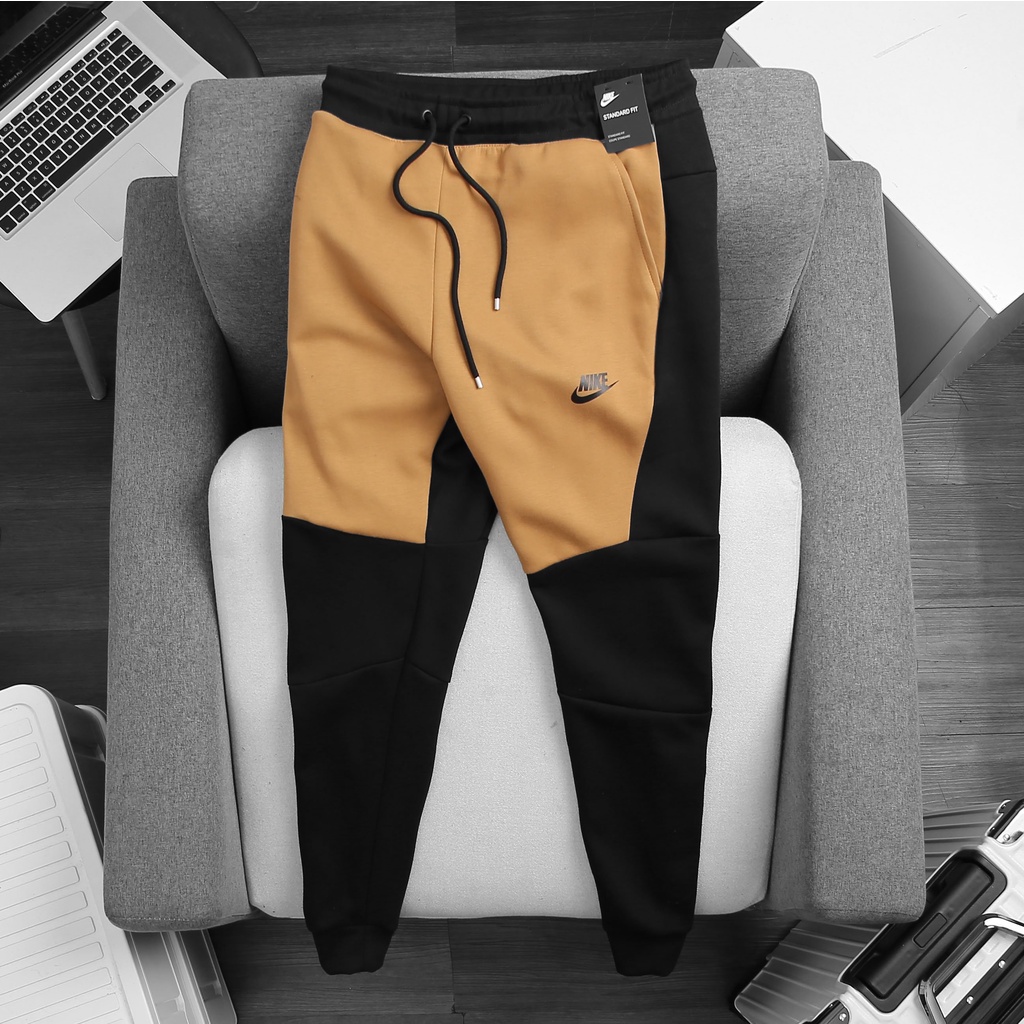 NIKE - Quần dài thể thao nam nữ Nike Tech Fleece Version 3 Pant chính hãng - Vàng nâu x Đen