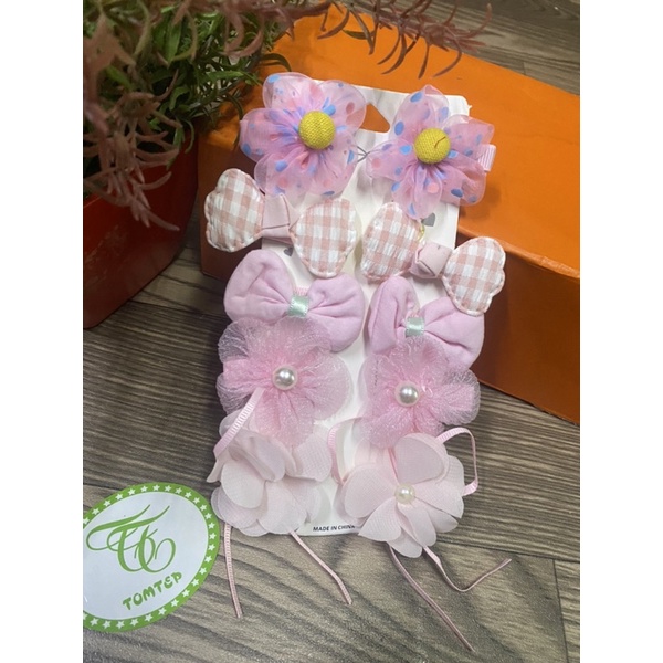 Set 10 kẹp tóc công chúa siêu dễ thương thời mùa hè cho bé gái