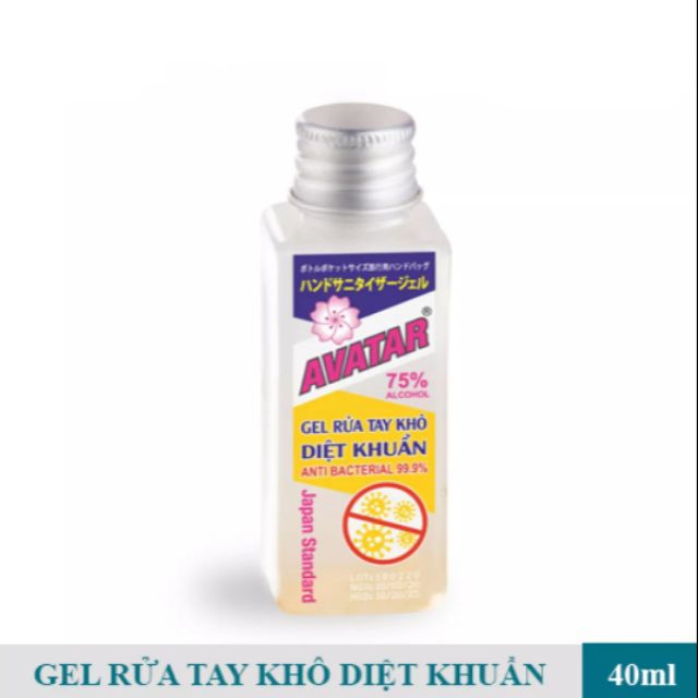 Nước rửa tay khô diệt khuẩn Avatar 75% cồn (40 ml)