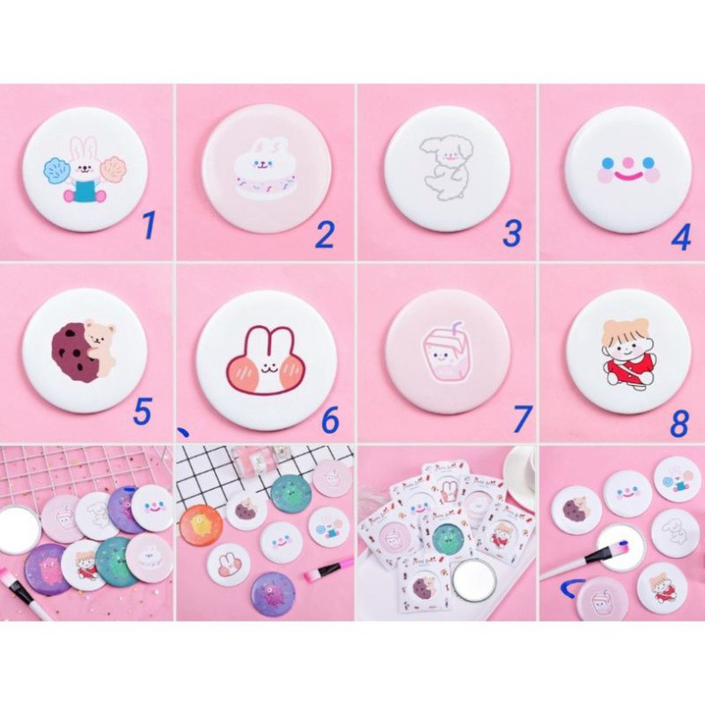 Gương mini 1 mặt họa tiết dễ thương mẫu mới
