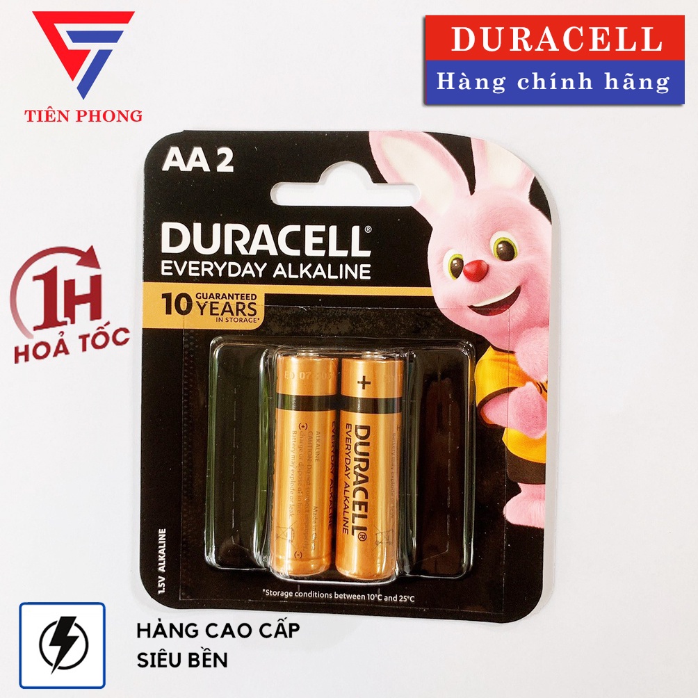 [VỈ 2 VIÊN] Pin tiểu AA Duracell chính hãng 1 5v Alkaline máy đo huyết áp omron, pin khóa cửa vân tay