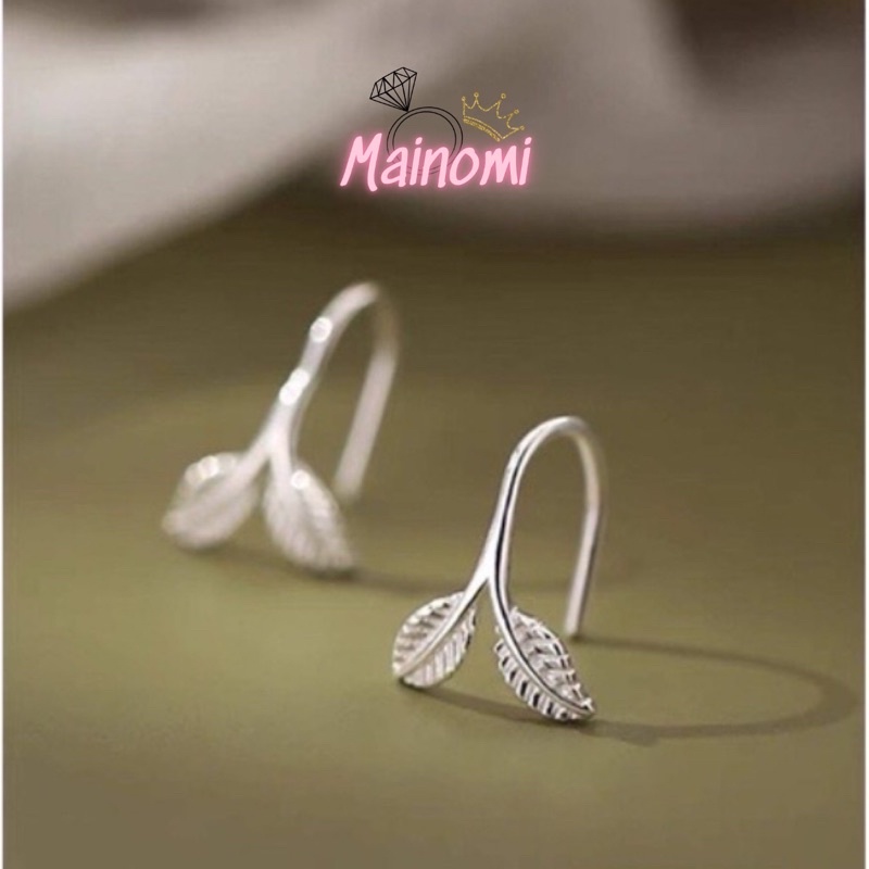 Bông tai bạc hình tựa đuôi cá, nhẹ nhàng tinh tế mới lạ Mainomi Shop Bạc Xinh