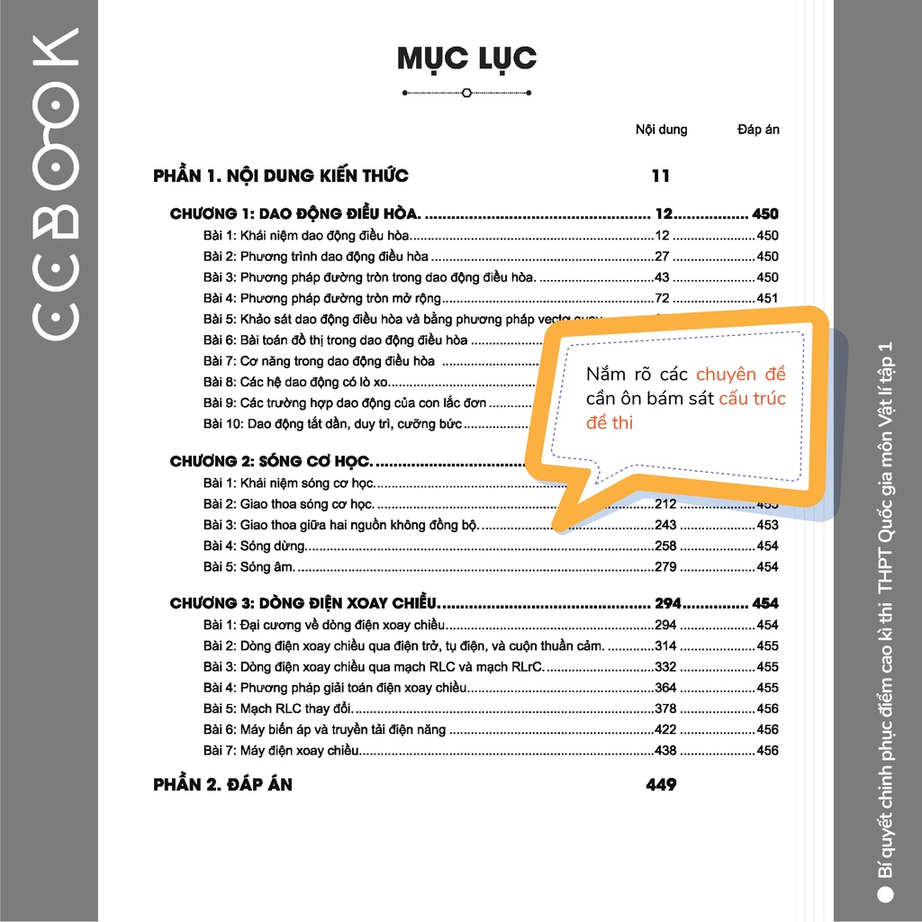 Sách - Bí quyết chinh phục điểm cao kì thi THPT Quốc gia môn Vật lí Tập 1 - Ôn thi đại học - Chính hãng CCbook