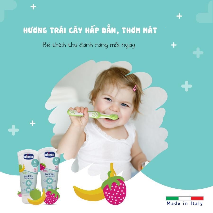 Kem Đánh Răng Hương Chuối - Táo Chicco 6M+ (CHÍNH HÃNG) CHO BÉ (CO114250)