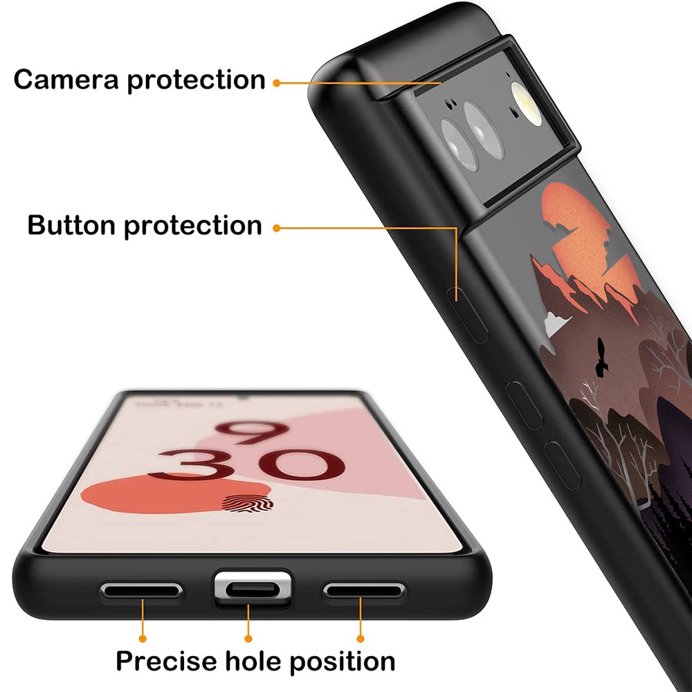 Ốp điện thoại mềm màu đen siêu mỏng họa tiết hoạt hình cho Google Pixel 6 Pro 3XL 5A 5G 3a XL 4A