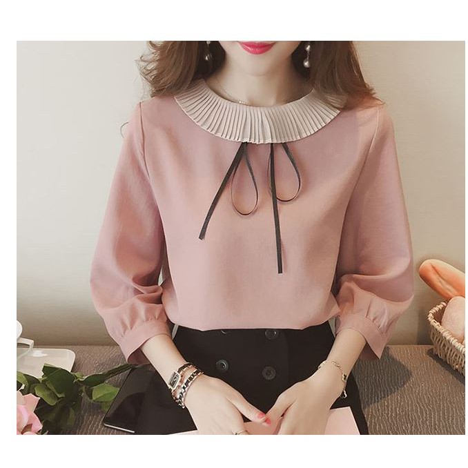 Áo kiểu nữ cổ dập ly cách điệu - nhiều size và màu, form dáng chuẩn thích hợp mặc đi làm, dự tiệc