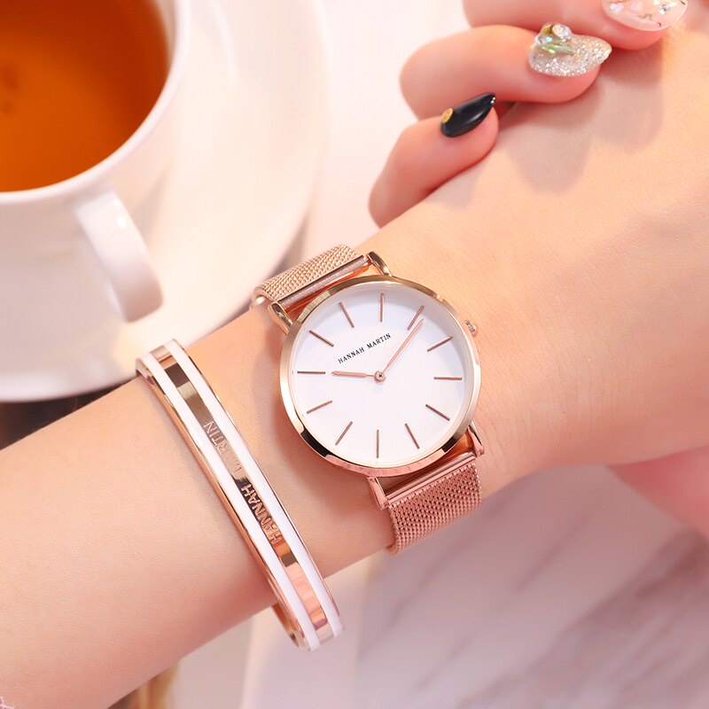 Đồng Hồ Nữ Chính Hãng HANNAH MARTIN TD1 Máy Nhật Cao Cấp Dây Kim Loại Thời Trang Đẹp Sang Trọng Giá Rẻ