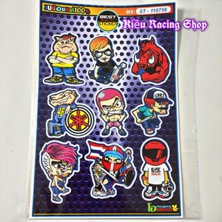[Tem Xe] Tem Sticker Hoạt Hình Dán Xe