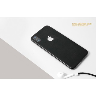 Miếng Dán Da IPhone - Đen Nappa