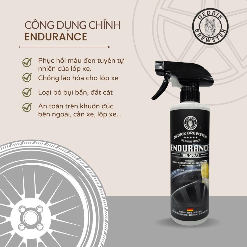 Dung Dịch Dưỡng Lốp Xe Máy Ô Tô Đánh Bóng Lốp Cao Cấp ENDURANCE Chiết Xuất Từ Dầu Thực Vật Dedrik Brewter - 500ML/120ML