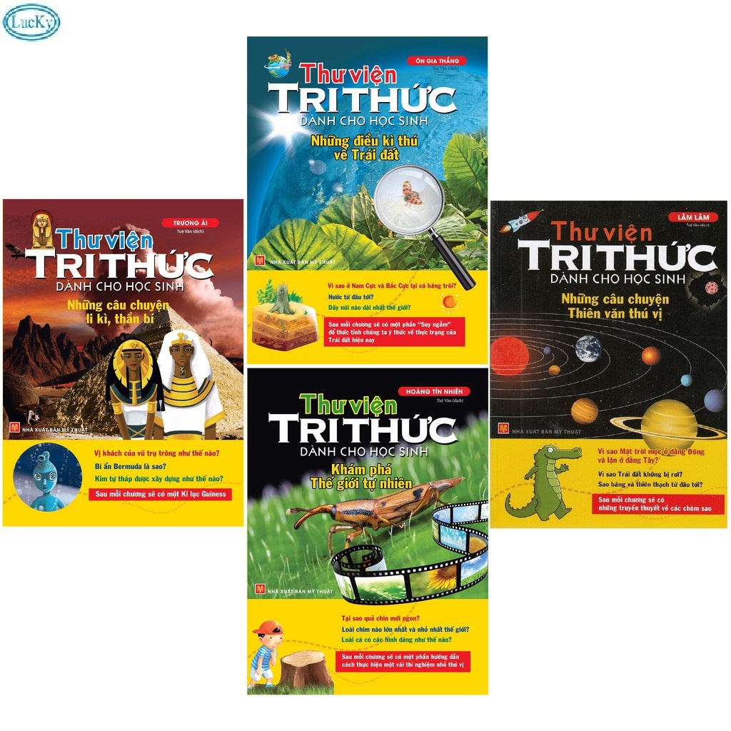 Sách : Combo 4 Cuốn Thư Viện Tri Thức - Ly Kì Thần Bí+Thế Giới Tự Nhiên+Trái Đất+Thiên Văn Thú Vị (Phân Loại Tùy Chọn)