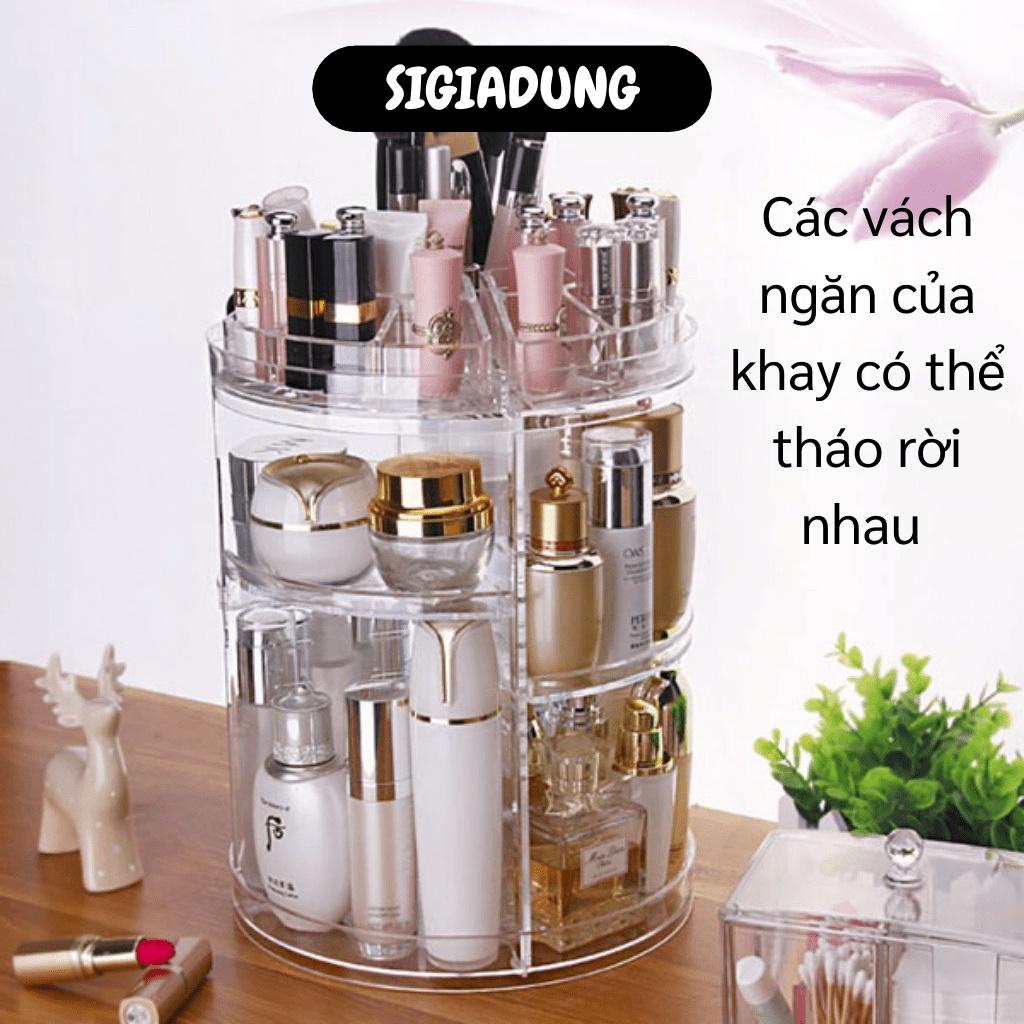 [SGD] Kệ Đựng Mũ Phẩm - Khay Để Đồ Trang Điểm, Trang Sức Trụ Xoay 360 Độ, Nhiều Ngăn 9241