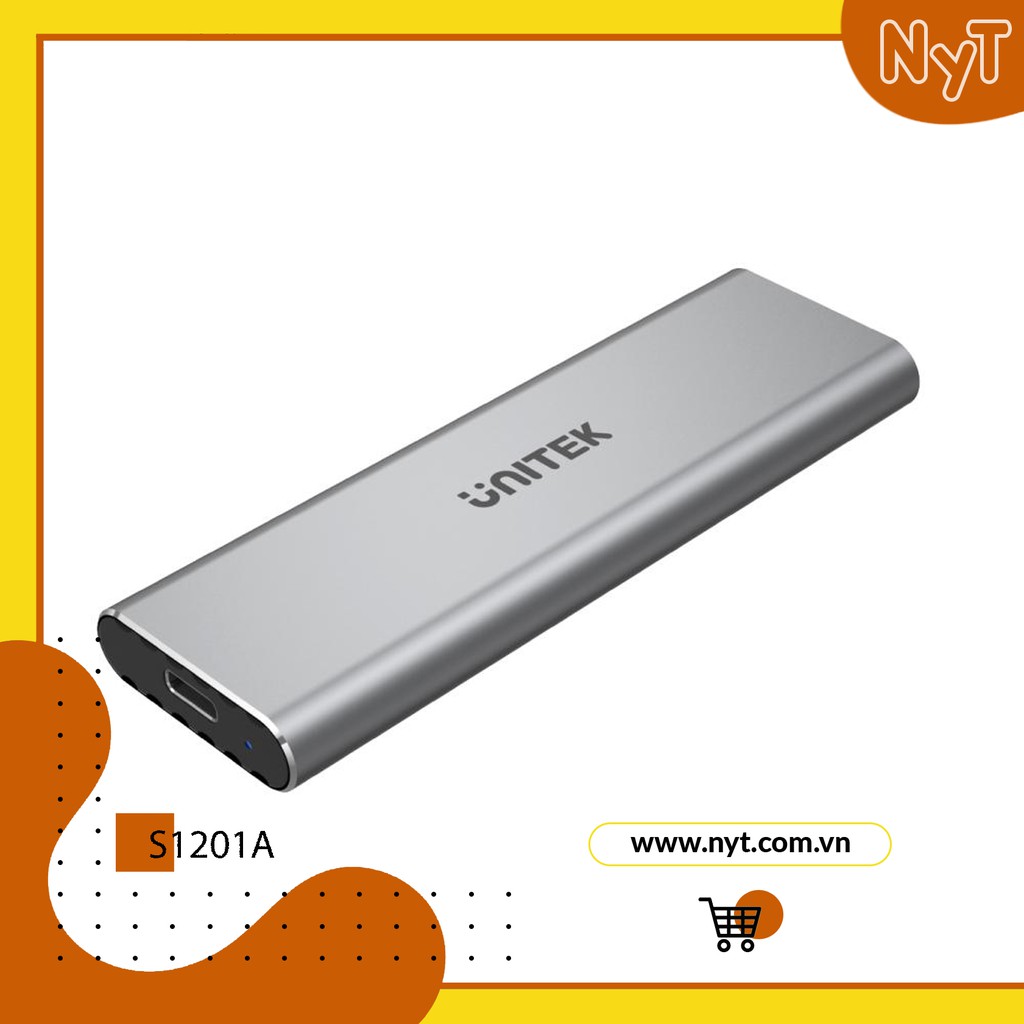 Box ổ cứng SSD M2 NVMe Cao Cấp | Unitek S1201A Chính Hãng | Chuẩn 3.1 Hỗ Trợ Đến 5Gbps