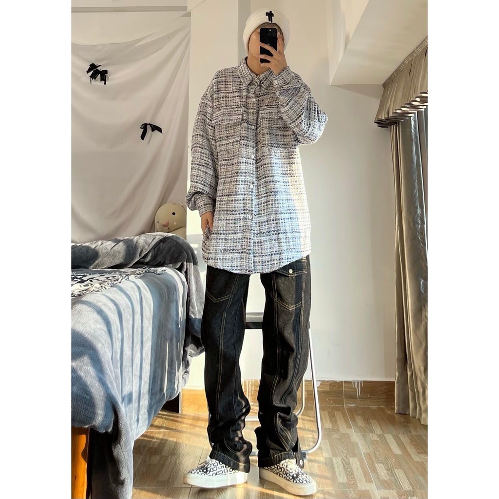 Quần Jean Ống Rộng Có Khóa Kéo Phong Cách Hip Hop Cổ Điển Độc Đáo Cho Nam Và Nữ