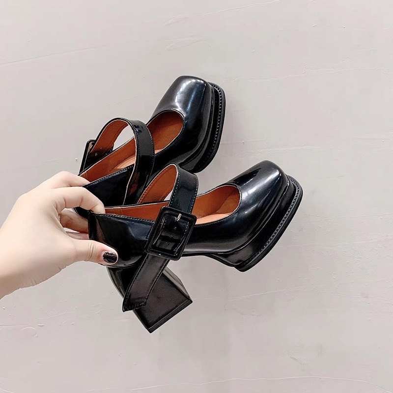 Giày oxford Mary Jane quai cài đế cao trụ vuông 9cm - G9CM