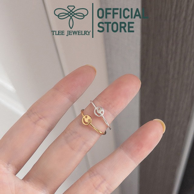 Nhẫn bạc nữ TLEE mẫu mặt cười xinh xắn phong cách minimalist TleeJewelry A0339
