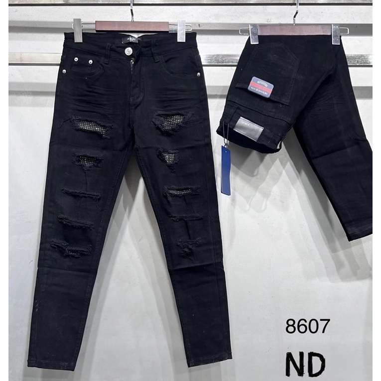 Quần jean thời trang nam mầu đen có hoạ tiết kéo khoá, Quần bò ống côn phong cách trẻ trung btshop từ 28 đến 34