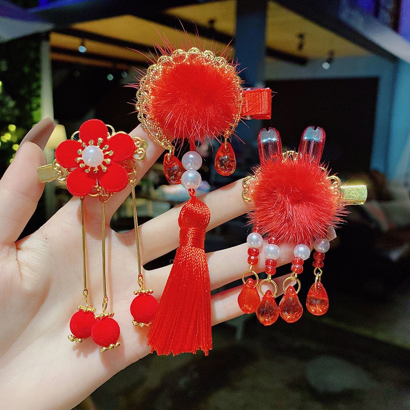 Kẹp tóc nơ phong cách công chúa thời trang năm mới cho bé gái
