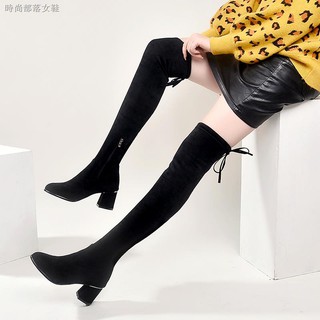 Giày Boot Cao Gót Cổ Cao Qua Gối Thời Trang Dành Cho Nữ