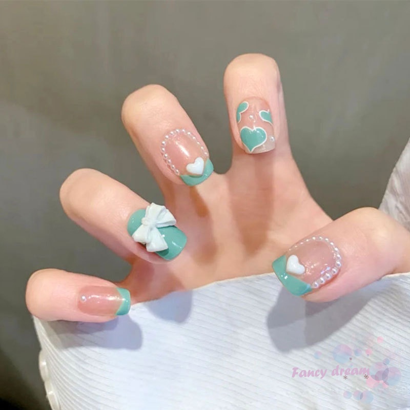 Set 24 Móng Tay Giả Kèm Keo Dán Dùng Trang Trí Móng Nghệ Thuật