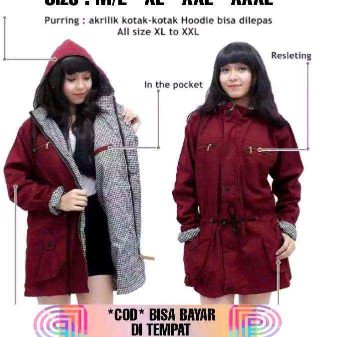Đã có... Jumbo Áo Khoác Parka Nữ size Lớn m / l xl xxl xxxl Có Thể Tháo Rời