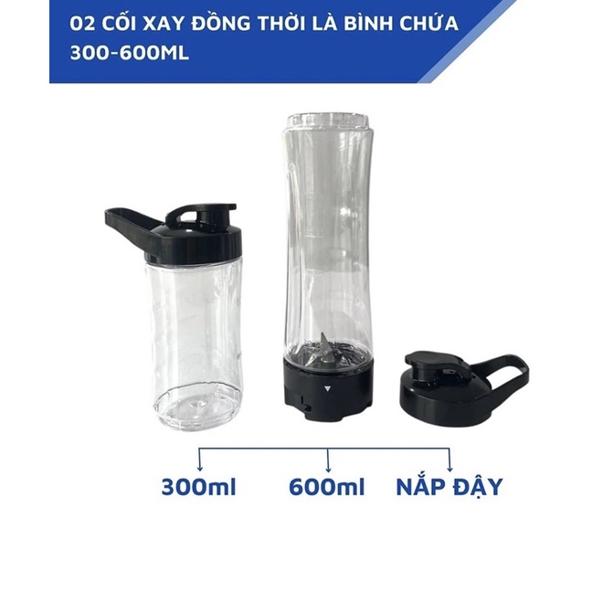 [LEBEN LANG] MÁY XAY SINH TỐ CẦM TAY (2 BÌNH CHỨA ) - LBSP8648